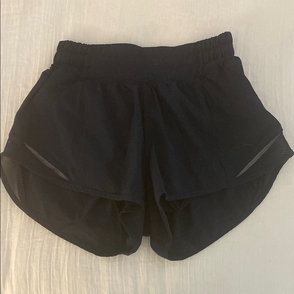 Women's Black Lululemon Hottie Hot Athletic Shorts